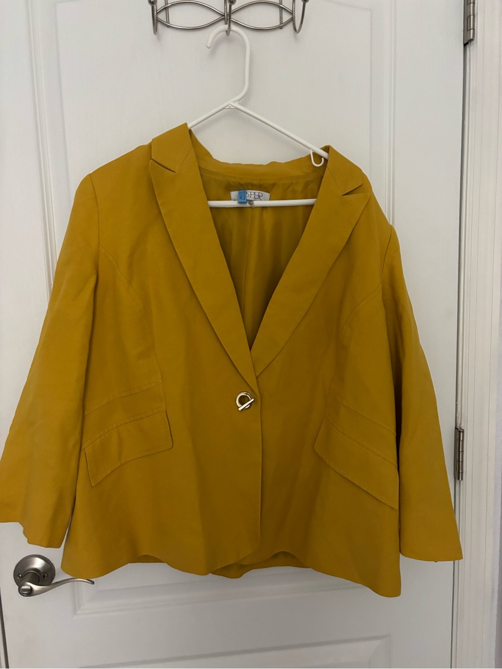 Kasper Golden Mustard Single-Button Blazer